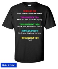 Classic Songs funny lines T-Shirt Queen Eric Clapton Meat Loaf retro rock music