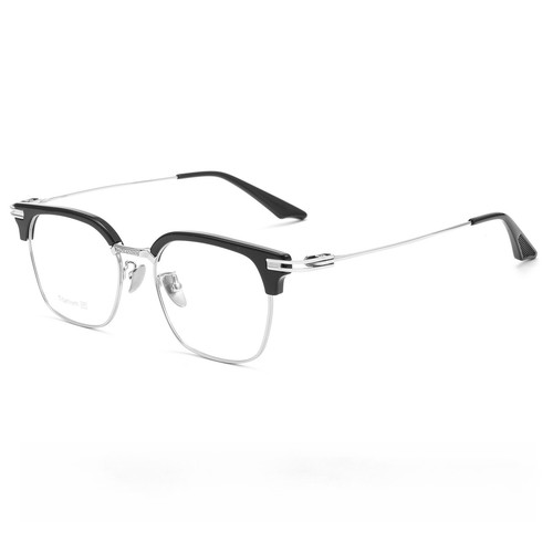 Retro black silver square - black,