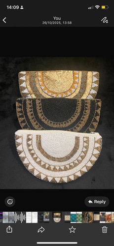 Handmade beaded clutch bag - beaded,
