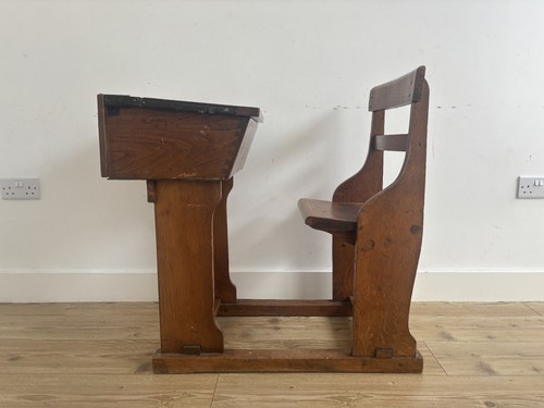 Antique wooden school desk - antique,