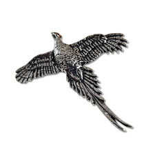 Pheasant Pin Badge Pewter High