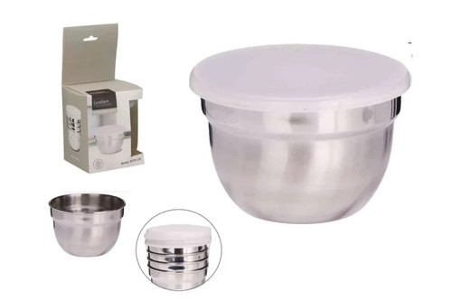Stainless steel bowls and lids - stainless,