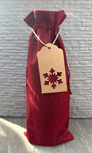 Red hessian burlap wine - 1x, hessian/burlap