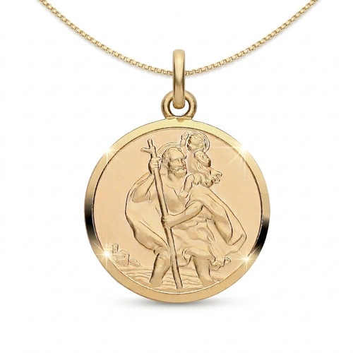 Gold christopher pendant - st,