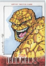 Iron Man 3 2013 Upper Deck Marvel Artist Sketch Card  1/1 Dave Lynch THE THING