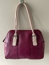 JOSHUA TAYLOR real leather ladies burgundy and pink underarm handbag
