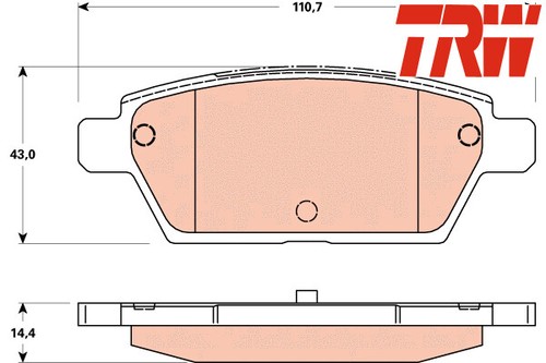 Rear brake pads set gdb3517 - rear,