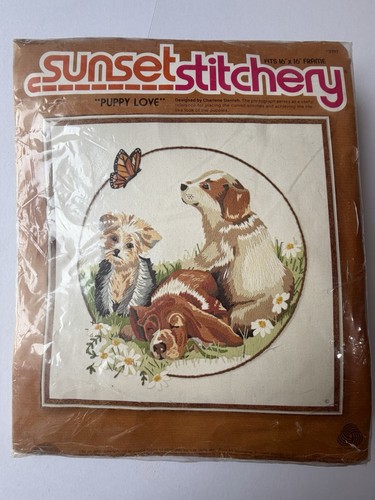 Puppy love embroidery - love,