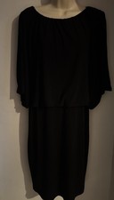 Star By Julian Macdonald Black Bat Winged Dress, Size 14, Fully Lined