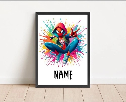 Personalised spiderman print - spiderman,