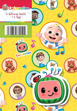 Cocomelon 2 Sheet 2 Tag Wrapping Paper for Birthday