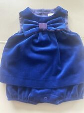 Darcy Brown Baby Romper Playsuit Blue Velvet 1M
