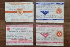 Ticket Stubs Dundee Utd x4 bundle-important league games 1990s vintage valentine