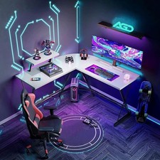 L-SHAPED CORNER WHITE GAMING