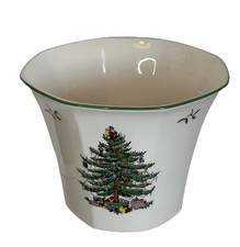 Spode Christmas Tree Hexagonal Plant Pot Planter Made In England  2006-2008