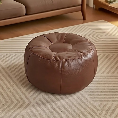Unstuffed leather round - leather,
