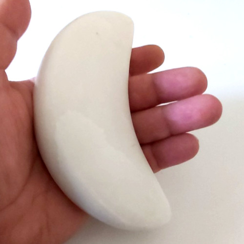 White jade crescent - white, moon