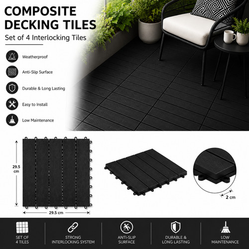 Decking tiles black - tiles,