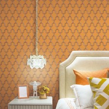 Design ID Luxury Geometric Wallpaper Orange Gold Trellis  Paste The Wall Vinyl