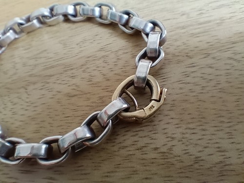 Heavy brushed silver - , bracelet