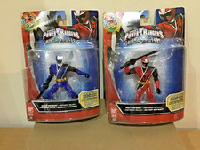 BNIB,s 2 x Power Rangers Ninja Steel Figures (Blue + Red Rangers) with Weapons