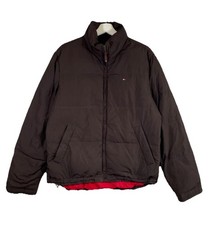 Tommy Hilfiger Puffer Jacket Mens Medium Black Down Fill Winter Coat