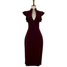 Black Halo Burgundy Eva Midi