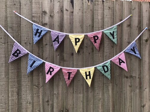 Happy birthday fabric bunting - birthday,