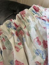 TWO PAIRS VINTAGE COUNTRY FRENCH FRILL DESIGNER LAURA ASHLEY SMALL CAFE CURTAINS