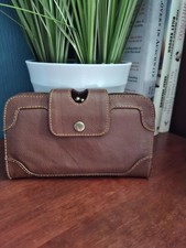 OLLIE & NIC RETRO STYLE LARGE BROWN LEATHER PURSE