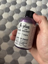 Angelus Acrylic Leather Paint 4oz PEARLESCENT PRINCE PURPLE 45% Left