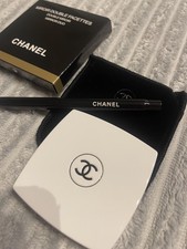 CHANEL Engraved Magnifying Mirror with dustbag and box + Black Lip Brush