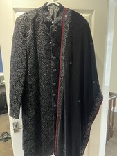 Black Men’s Sherwani By Janan (Asian Groom Wedding Attire)