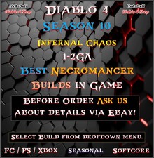 ✨Diablo 4✨Season 10✨Necromancer S-Tier Builds✨1 - 2 GA✨Best Builds in Game✨24/7✨