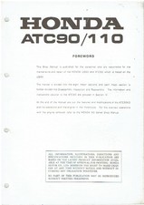 HONDA ATC 90 & ATC 110 (1973-79) ORIGINAL FACTORY WORKSHOP MANUAL
