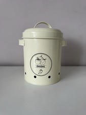 Cream Enamel Onion Storage Bin