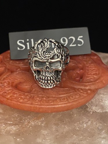 Solid silver skull ring - solid,