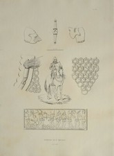 1830 ANTIQUE ARMS & ARMOUR PRINT ARMOUR OF A KNIGHT CHAINMAIL HELMET HORSE