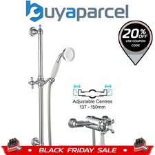 Traditional Dual Control Thermostatic Exposed Shower Mixer Valve + Riser Rail