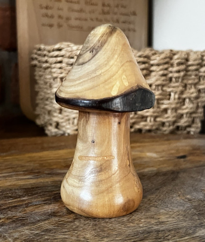 Hand carved wooden mushroom - hand-carved,