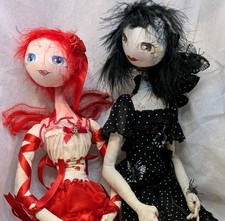 Handmade Textile Pair of Dolls