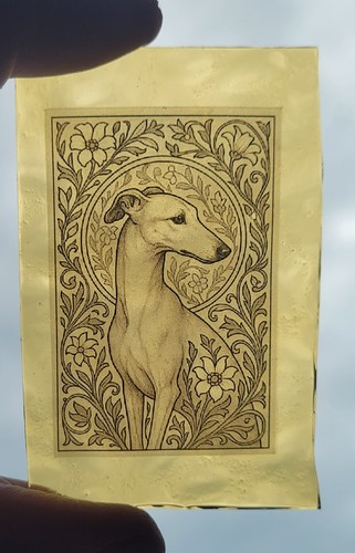 Stained glass greyhound - stained,