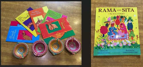 Diwali cards book diva lamps