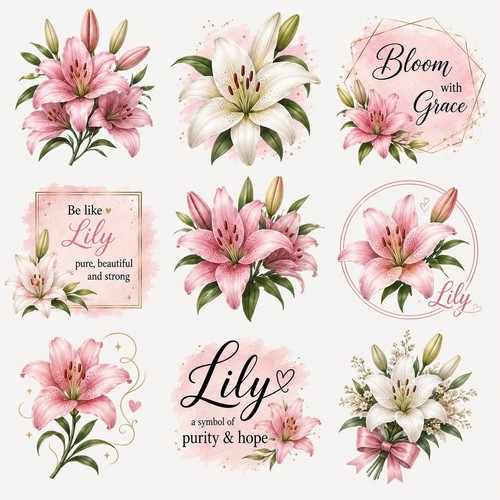 Pcs pink lily dtf - pink,