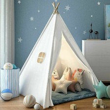 Large Children Indian Tent Canvas Teepee Wigwam Indoor Outdoor Kids Play House