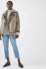 TOPSHOP Faux Shearling Biker