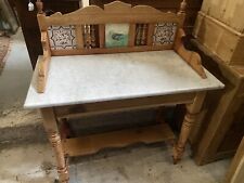 antique Victorian Pine Marble Wash Stand 