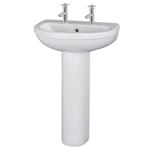 Full pedestal wash basin - basin, 555mm