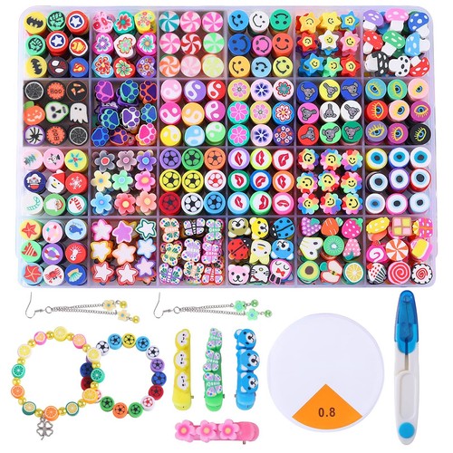 Polymer clay beads kit 480 - polymer,