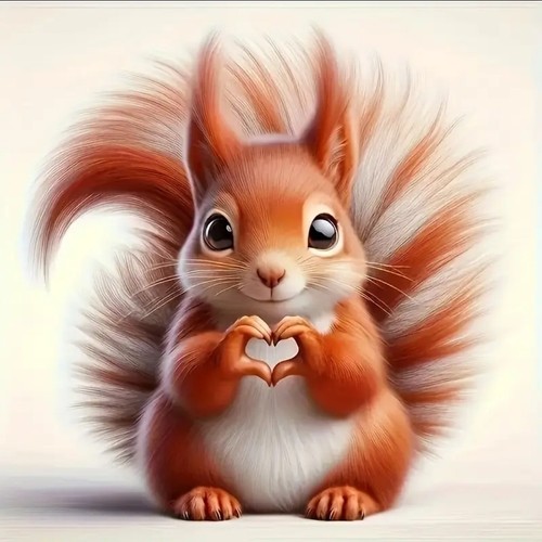 Cute squirrel sending love car - squirrel,